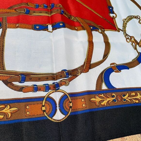 Gim Renoir vintage scarf equestrian print - Picture 7 of 10